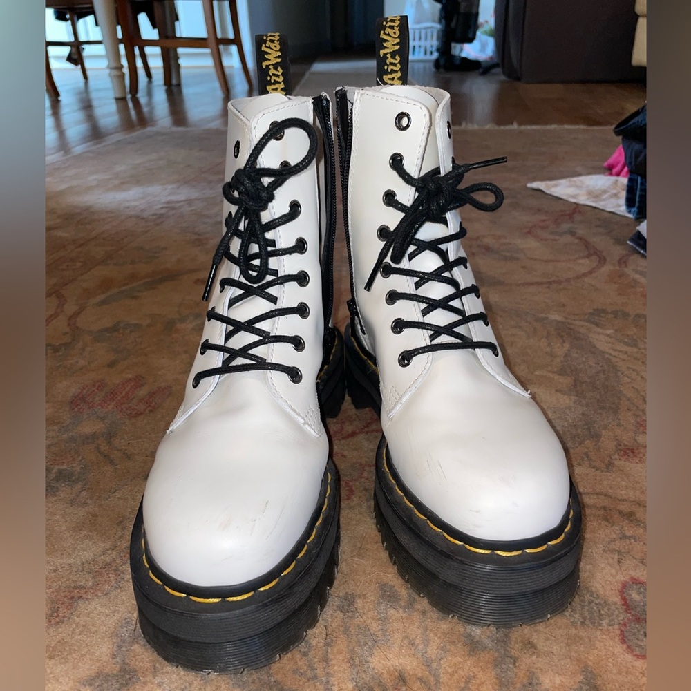 Dr. Martens White Jaden Platform Boots